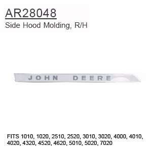 Side Hood Molding, R/H | John Deere | AR28048